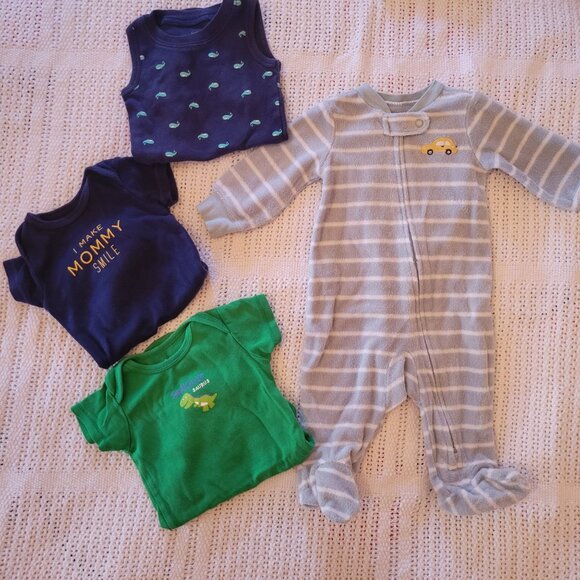 16 Pc Baby Boy Clothing Bundle 3 Months Bodysuits Pants Rompers Sleeper Shirts - Picture 5 of 5